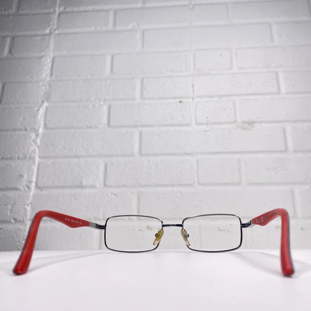 Ray-Ban RB1033 4008 Kids Eyeglasses Frames Silver Wire Red Gray 45-16-125 600